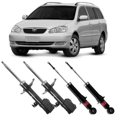 Imagem de 4 Amortecedor Toyota Corolla Fielder 2005 a 2008 Dianteiro Traseiro Kayaba