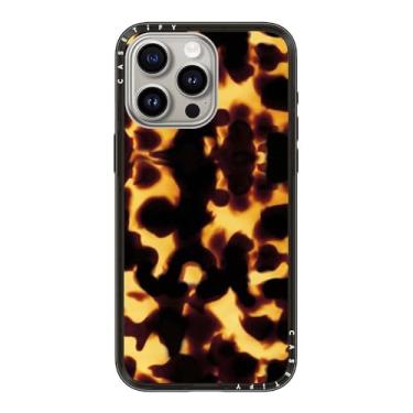 Imagem de CASETiFY Capa compacta para iPhone 15 Pro Max [fina e elegante/compatível com Magsafe/1,2 m. 2X proteção contra quedas de grau militar] - carapaça de tartaruga - preto transparente