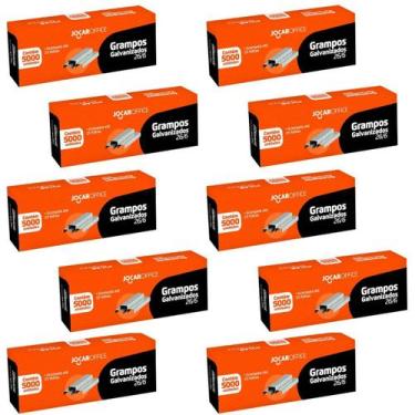 Imagem de Kit 10 Caixas de Grampo para Grampeador Galvanizado 26/6 C/5000 Ideal 