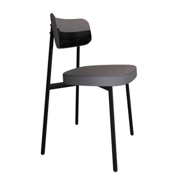 Imagem de Cadeira Alloa Fixa Com 4 Pés 50 X 44,7 X 83,8 Cm Com 1 Un. Corriente Cinza - Courino Preto