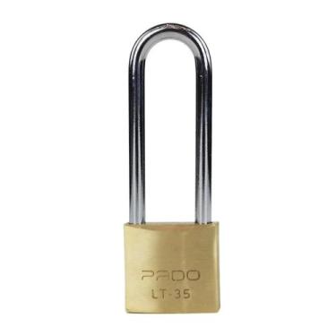 Imagem de Cadeado Haste Longa Latão 35x75mm Pado Portão Corrente Largo