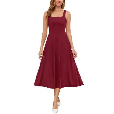Imagem de Vestido Zattcas Midi Wine Red para mulheres, convidado de casamento 20
