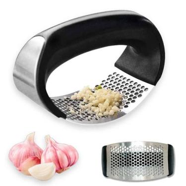 Imagem de Espremedor Amassador De Alho Descascador Prático Inox - CORREIA ECOM