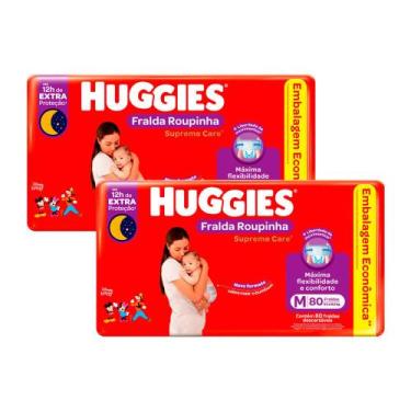 Imagem de Kit 2 Fralda Roupinha Huggies Supreme Care Tamanho M 80 Unidades Desca