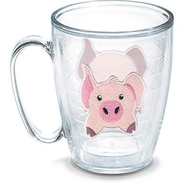Imagem de Tervis Copo de viagem com isolamento térmico de parede dupla Front & Back Pig Made in USA mantém as bebidas frias e quentes, caneca de 473 ml - sem tampa, transparente