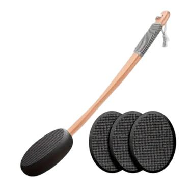 Imagem de OIIBWQ Aplicador de loção para as costas, escova corporal de longo alcance, versátil e resistente, esfoliante de banho, dispositivo antiderrapante para, Preto