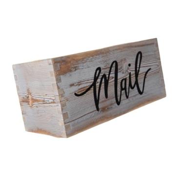 Imagem de Generic Organizador de correspondência e chaves para dormitório, madeira rústica, separador de correspondências, organizador para chaves de mesa de escritório, B