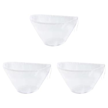 Imagem de BLLNDX 3 peças de nylon ultra fino coador de mel base estreita redonda 5 galões abertura balde 19,3 polegadas para frutas vinho soro de leite multiuso sacos de filtragem de alimentos