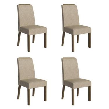 Imagem de Kit 4 Cadeiras de Jantar 4255 com Espaldar Rustic/Imperial Madesa, Rus
