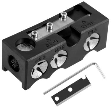 Imagem de XYDHQS Modelador de ponta de taco de bilhar, ferramenta de reparo de ponta de taco de piscina de alumínio 11 em 1, kit de reparo de ponta de taco de bilhar para bastão de sinuca, acessórios