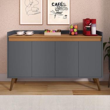 Imagem de Aparador Buffet Sala Hall De Entrada Cantinho Do Café Retrô Prateleira