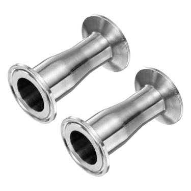 Imagem de PATIKIL Encaixe redutor de encaixe sanitário, 2 peças de aço inoxidável 304 tubo de 1-1/10.2 cm OD x tubo de 2.5 cm OD 3.8 cm braçadeira sanitária tripla flange de virola de 50,5 mm, prata