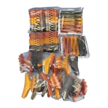 Imagem de kit 60 acessórios de piranha bico de pato presilha salão tridente prendedor de cabelo(Marrom)