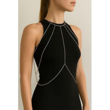 Imagem de Bodychain Borychain Ombreira de correntes opção Ouro e Prata - Dondoca