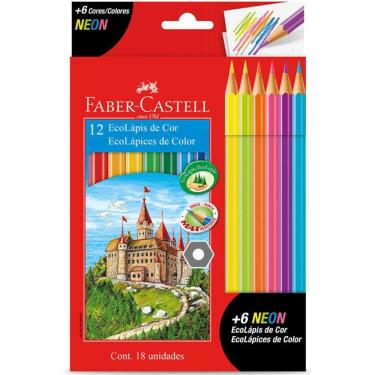 Imagem de Lápis de cor 12 cores + 6 Neon 120112+6N Faber-Castell