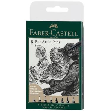 Imagem de Caneta artística Pitt Preta com 8 unidades Faber Castell