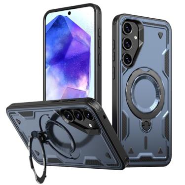 Imagem de SORAKA Capa para Samsung Galaxy A55 5G com suporte,compatível com MagSafe,Capa Galaxy A35 5G com chapa de ferro Capa resistente que absorve choques Proteção contra quedas de nível militar