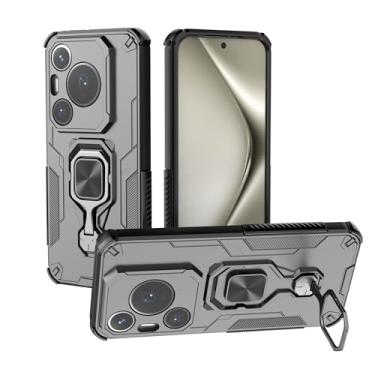 Imagem de SORAKA Capa para Huawei Pura 70 com suporte de metal rotativo de 360 graus, peça magnética de ferro para suporte magnético de telefone e carro