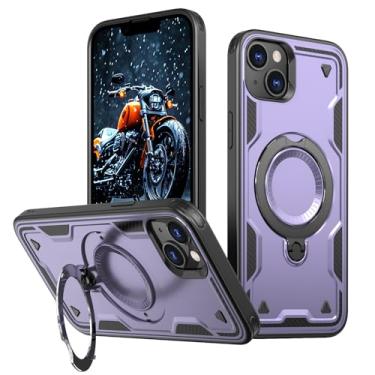 Imagem de SORAKA Capa para iPhone 13 com suporte,compatível com MagSafe,Capa iPhone 13 com chapa de ferro Capa resistente que absorve choques Proteção contra quedas de nível militar