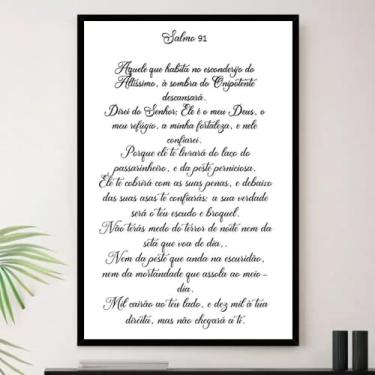 Imagem de Genérico, Quadro Salmo 91 Versiculos Salmos Fé Decorativo A4 23x33cm