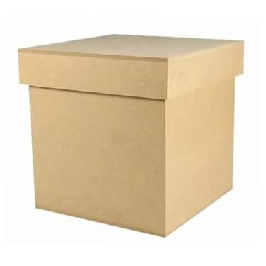 Imagem de Caixa Quadrada Tampa Sapato 8X8X6 Mdf Madeira Marpax