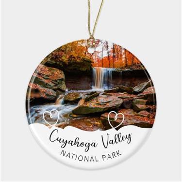 Imagem de Lerime66 Enfeite de cerâmica de Natal do Parque Nacional Cuyahoga Valley - Lembranças de viagem do Parque Nacional do Vale de Cuyahoga em Ohio - Ornamento de árvore de Natal Presente para amigos