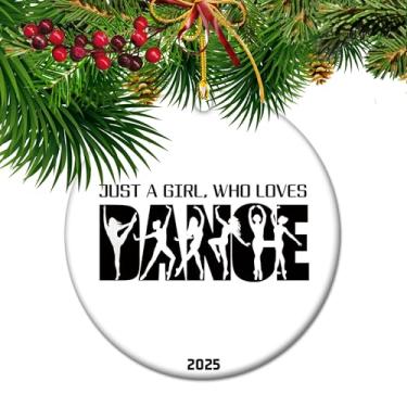 Imagem de Just a Girl Who Loves Dance – Enfeite de Natal de bailarina 2025, presente de balé delicado para dançarinos, lembrança de férias para meninas dançarinas