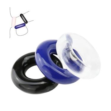 Imagem de Joias corporais de silicone resistentes, anéis de pênis reutilizáveis para homens, joias corporais que não perfuram, presente, Adjustable, Plástico, Sem Pedra Preciosa
