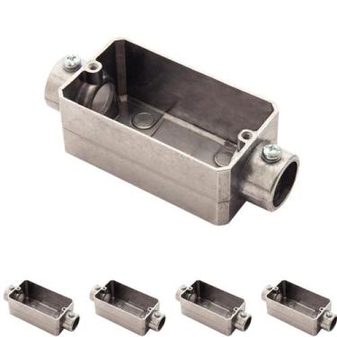 Imagem de 5 Condulete Tipo C Em Alumínio Sem Rosca Medida 1 1/4 Sieg Prateado