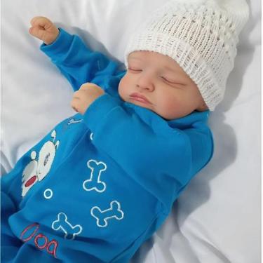 Imagem de Bebê Reborn Boneca Realista De Olhos Fechados Em Silicone Pode Dar Ban