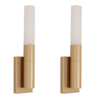 Imagem de Kit 2 Luminárias Parede Arandela Tubo 1 Difusor Champagne