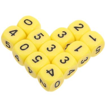 Imagem de Angoily 12pcs Acrylic Number Dice, 6-Sided 0-5 Numerals, Board Game Accessory, Math Learning Dice, Yellow, 0.62 Inch