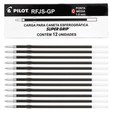 Imagem de Caixa 12 Carga p/ Caneta Esferográfica PILOT Super Grip 1.0 mm Ponta M