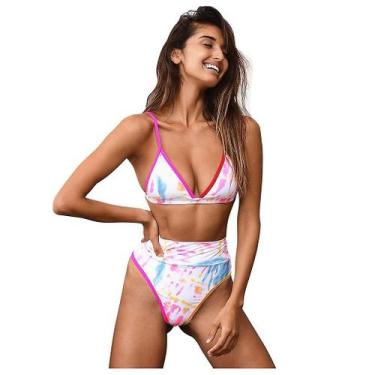 Imagem de Biquíni acolchoado feminino traje de banho sólido conjunto de roupa de