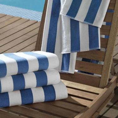 Imagem de Toalha de Banho Gigante Ibiza - Teka, BRANCO / AZUL CLARO