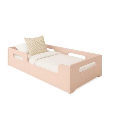 Imagem de Cama Solteiro Infantil Princesa Menina Grade Lateral MDF - Rose - AQUI