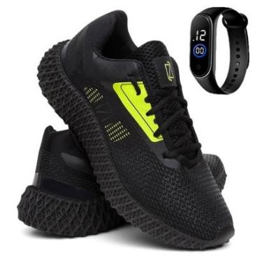 Imagem de Tênis Masculino de Corrida e Academia Super Leve e Confortável com Relógio-Masculino