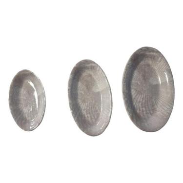 Imagem de Kit 3 Peças Travessa Oval Em Cerâmica Cinza Design Refinado - Rio Tiju