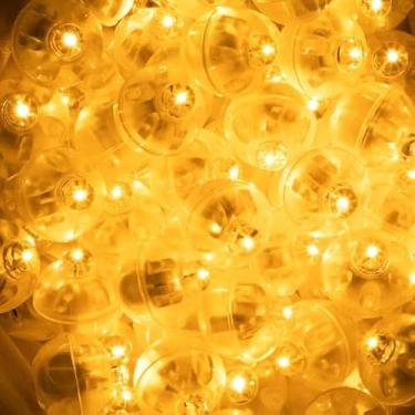Imagem de 50PCS Led Balão Luz Mini Bolas Redondas À Prova D'Água para Festa de Aniversário e Casamento(Amarelo)