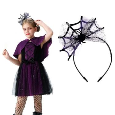 Imagem de QUNITKAST Faixas de cabelo de teia de aranha de Halloween para mulheres, teia de aranha, teia de aranha, preta, de tule, para cosplay, princesa, presente, maquiagem, cabeça, acessórios para o dia das