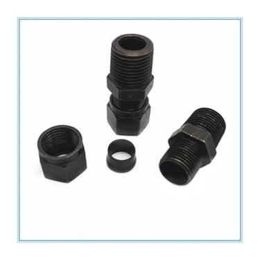 Imagem de POWTAXBJGD Junta de ferro hidráulico 22 mm-3/4 rosca macho fluido junta marinha tubo manga cartão aço carbono rosca rosca reta encaixe de tubo