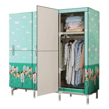 Imagem de YPDJVLTI Armário portátil guarda-roupa portátil armário de roupas de aço armário 89 cm/129,5 cm/167,6 cm guarda-roupa moda guarda-roupa economiza espaço armário doméstico espaçoso