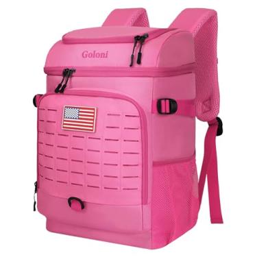 Imagem de Mochila térmica com 30 latas, 4 lados, tecnologia de retenção de frio, leve e sem usar as mãos para praia, acampamento, caminhada e uso não autorizado