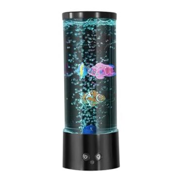 Imagem de Baoblaze Lâmpada de aquário com lâmpada de peixe, luz para mesa de casa, energia USB exclusiva, decoração para sala de estar para crianças, luz noturna de