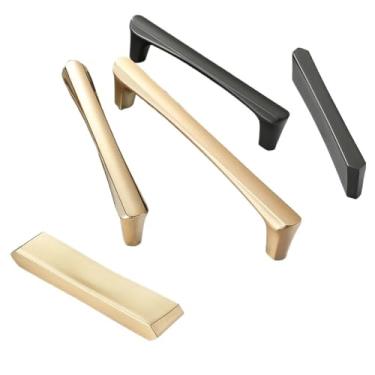 Imagem de Puxadores de armário de latão vermelho amarelo bronze puxadores e puxadores de gaveta ferragens de gaveta puxadores de porta de armário 2 peças (cromo G 6103-128 mm)