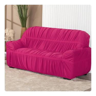 Imagem de Capa De Sofá Elasticada Malha 3 Lugares Avulsa Pink - Shop Casa Nobre 
