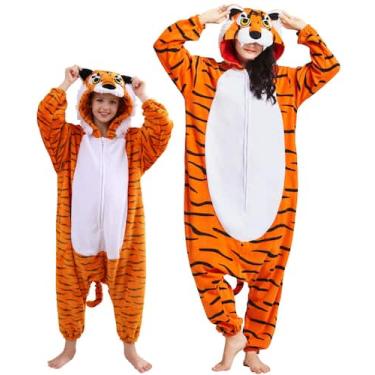Imagem de Animal Onesie DarkCom Tiger, fantasia para crianças de 6 a 7 anos