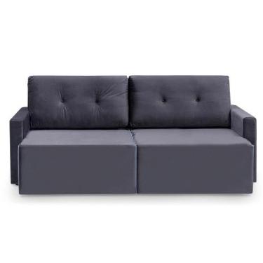 Imagem de Sofá Retrátil 3 Lugares Herval Mali Cinza, 220 cm
