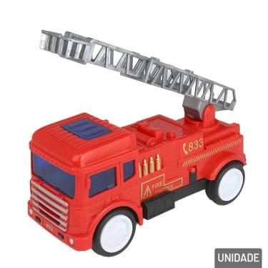 Imagem de Caminhão Bate e Volta Bombeiro com LUZ e Sons - Tudo em Caixa