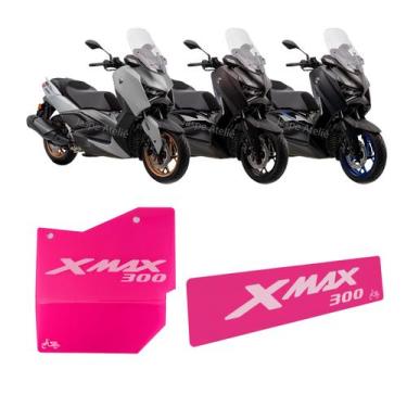 Imagem de Kit Protetor Motor E Divisória Pequena Acrílico Xmax 300 - Jaspe Ateli